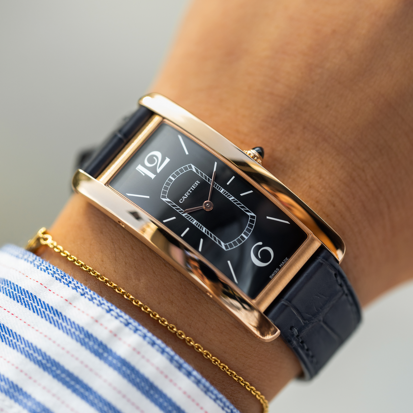 Tank Cintrée in 18K Pink Gold