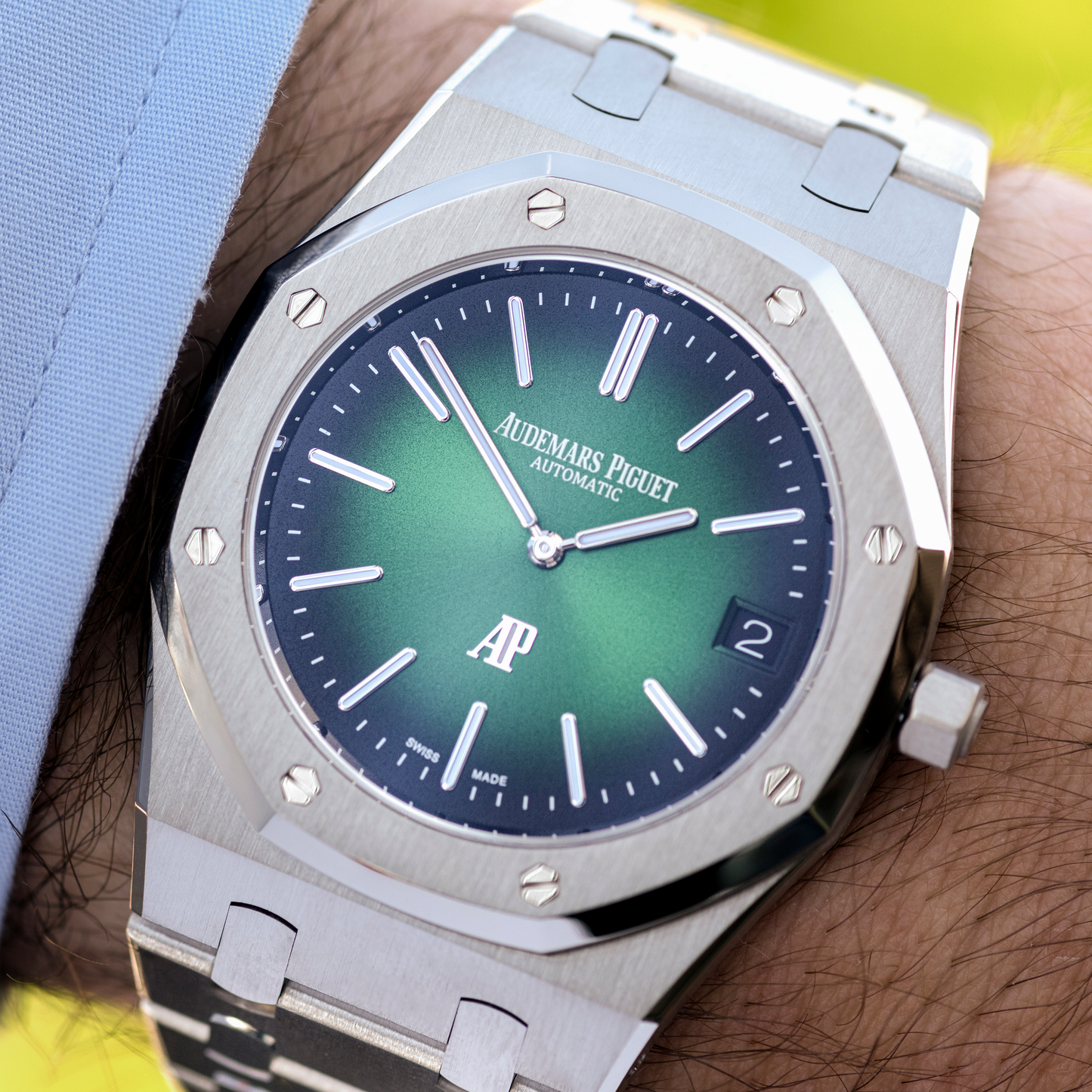 Platinum 50th Anniversary Royal Oak with Green Dial