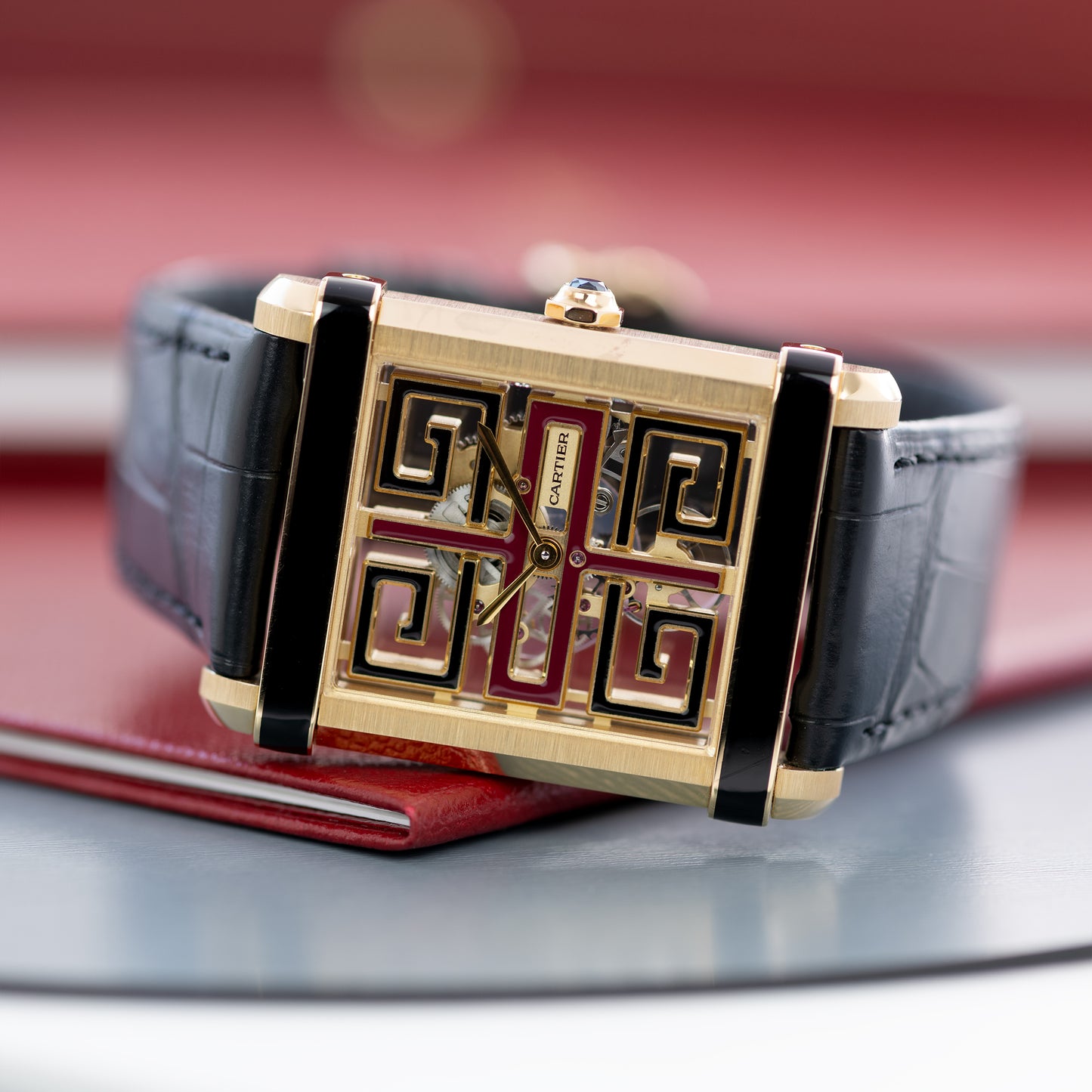 Yellow Gold Cartier Tank Chinoise Skeleton Ref. WHTA0016 39.5 mm