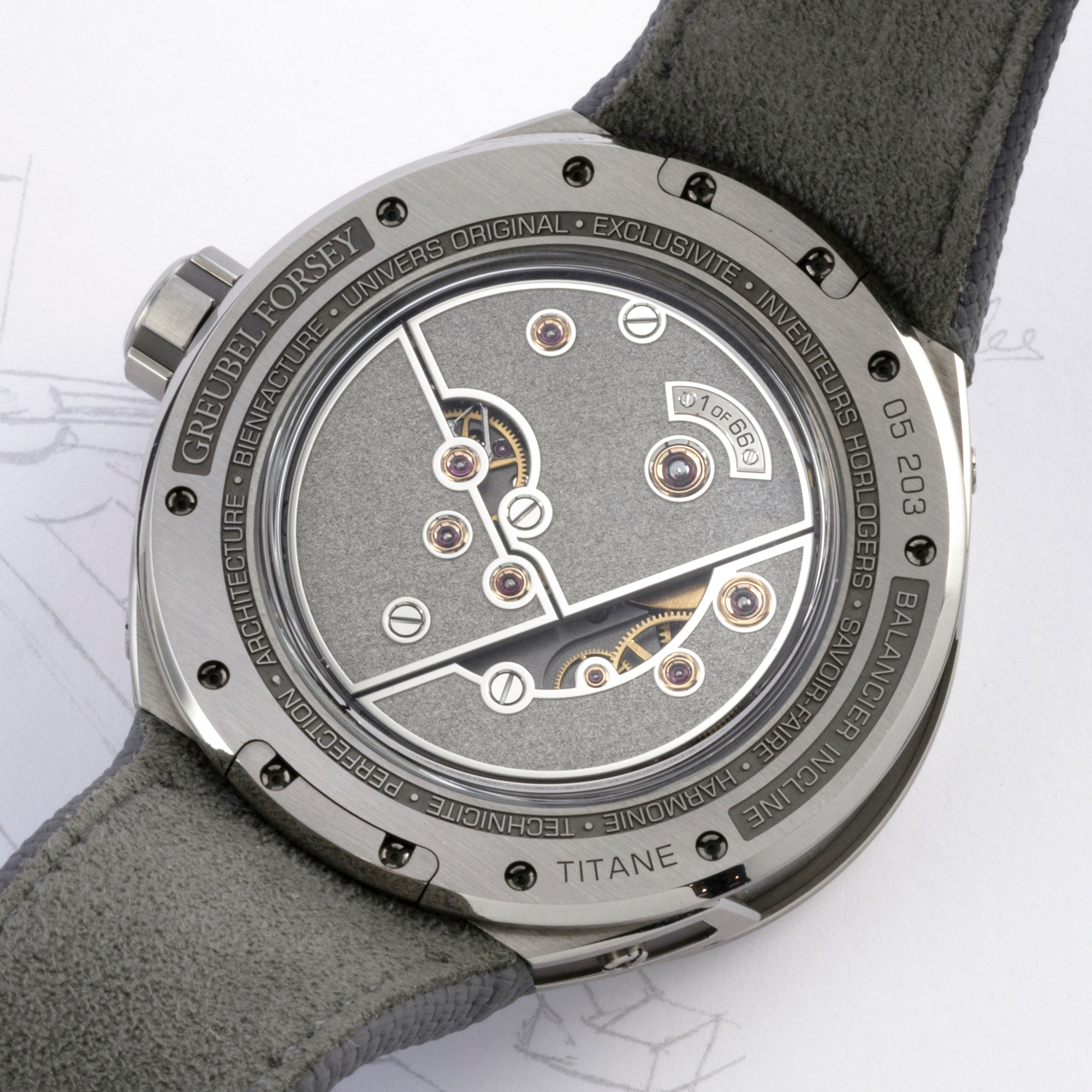 Movement of Titanium Greubel Forsey Balancier Convexe S2 46.5 mm