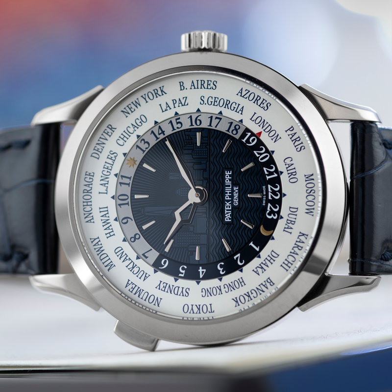 White Gold Patek Philippe World Time One of 300 New York Grand Exhibition Ref. 5230G-010 38.5 mm