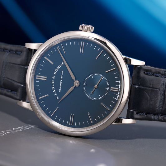 White Gold A. Lange & Söhne Saxonia “Blue Series” Ref. 219.028 35mm