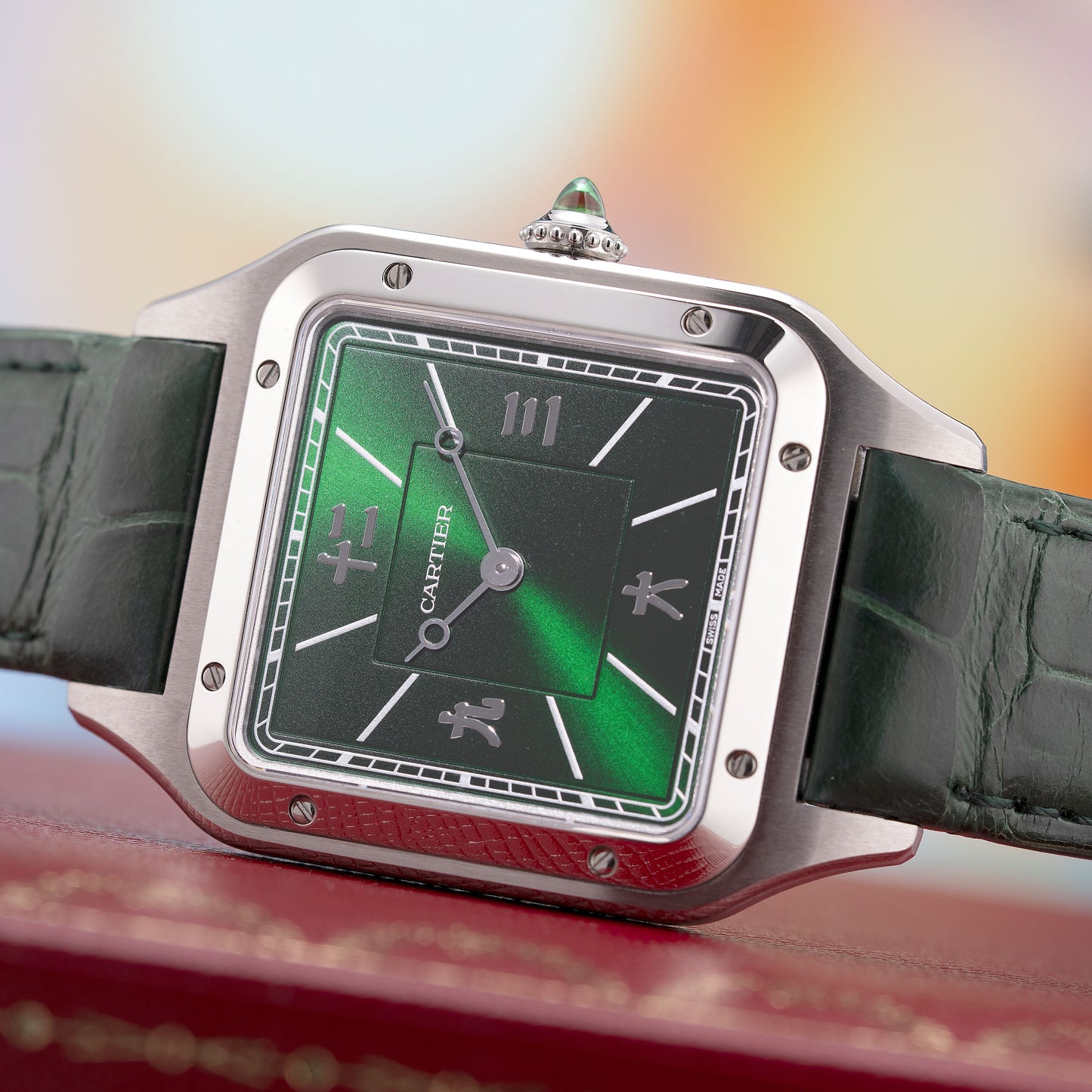 Stainless Steel Santos Dumont Large NSO 'Les Flaneurs' Ref. CRWSSA0066 43.5mm