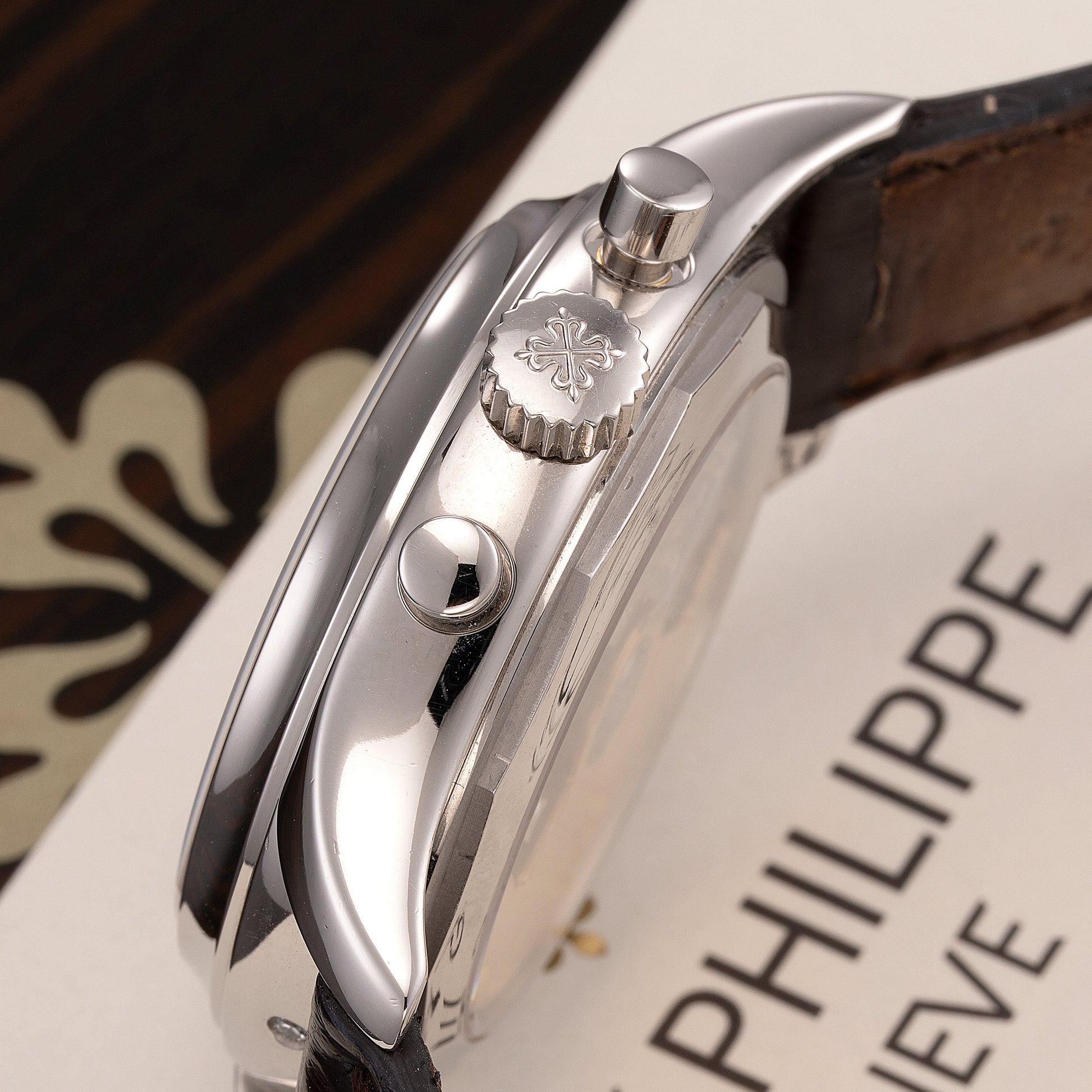 Crown of Platinum Patek Philippe Annual Calendar Ref. 5960P-001 40.5mm