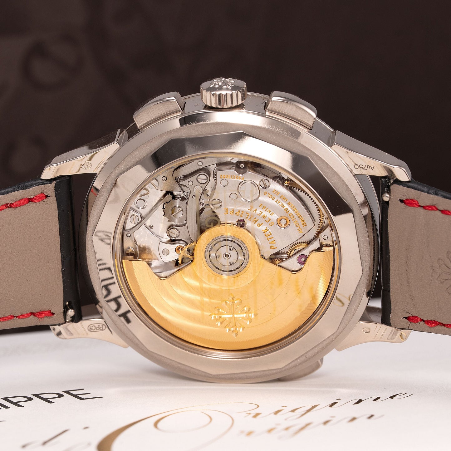 Movement Shot of Patek Philippe World Time Chronograph Singapore Limited Edition 2019 Ref. 5930G-011 39.5mm 