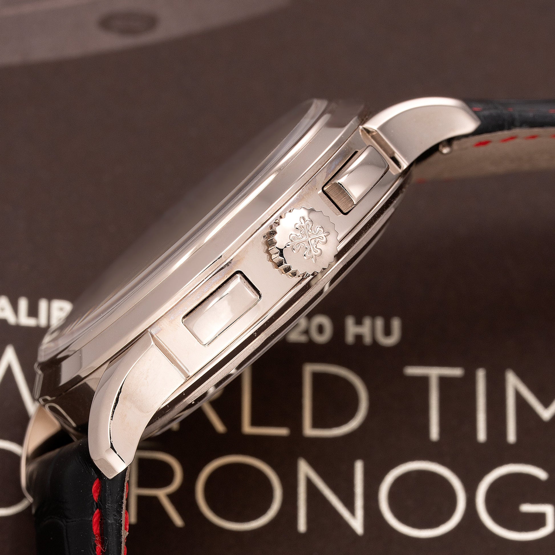 Crown View of Patek Philippe World Time Chronograph Singapore Limited Edition 2019 Ref. 5930G-011 39.5mm 