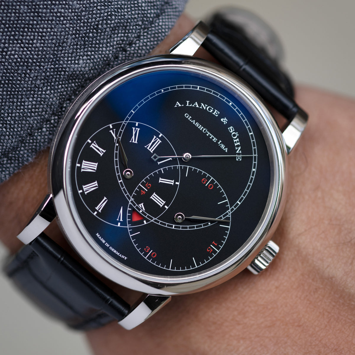 White Gold A. Lange & Söhne Richard Lange Jumping Seconds Ref. 252.029 39mm Wrist Shot