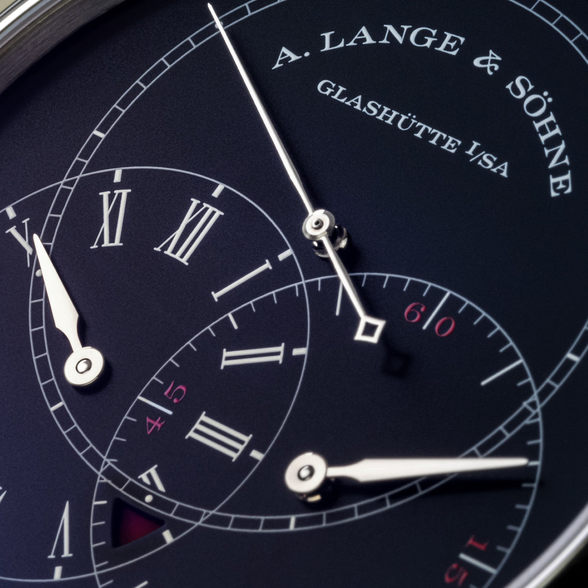 White Gold A. Lange & Söhne Richard Lange Jumping Seconds Ref. 252.029 39mm Close up