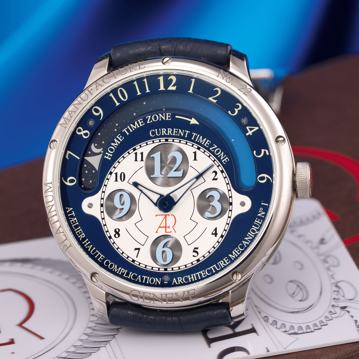 Dial of 41mm Atælier Haute Complication Dual Time in 950 Platinum