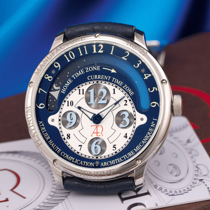 Dial of 41mm Atælier Haute Complication Dual Time in 950 Platinum