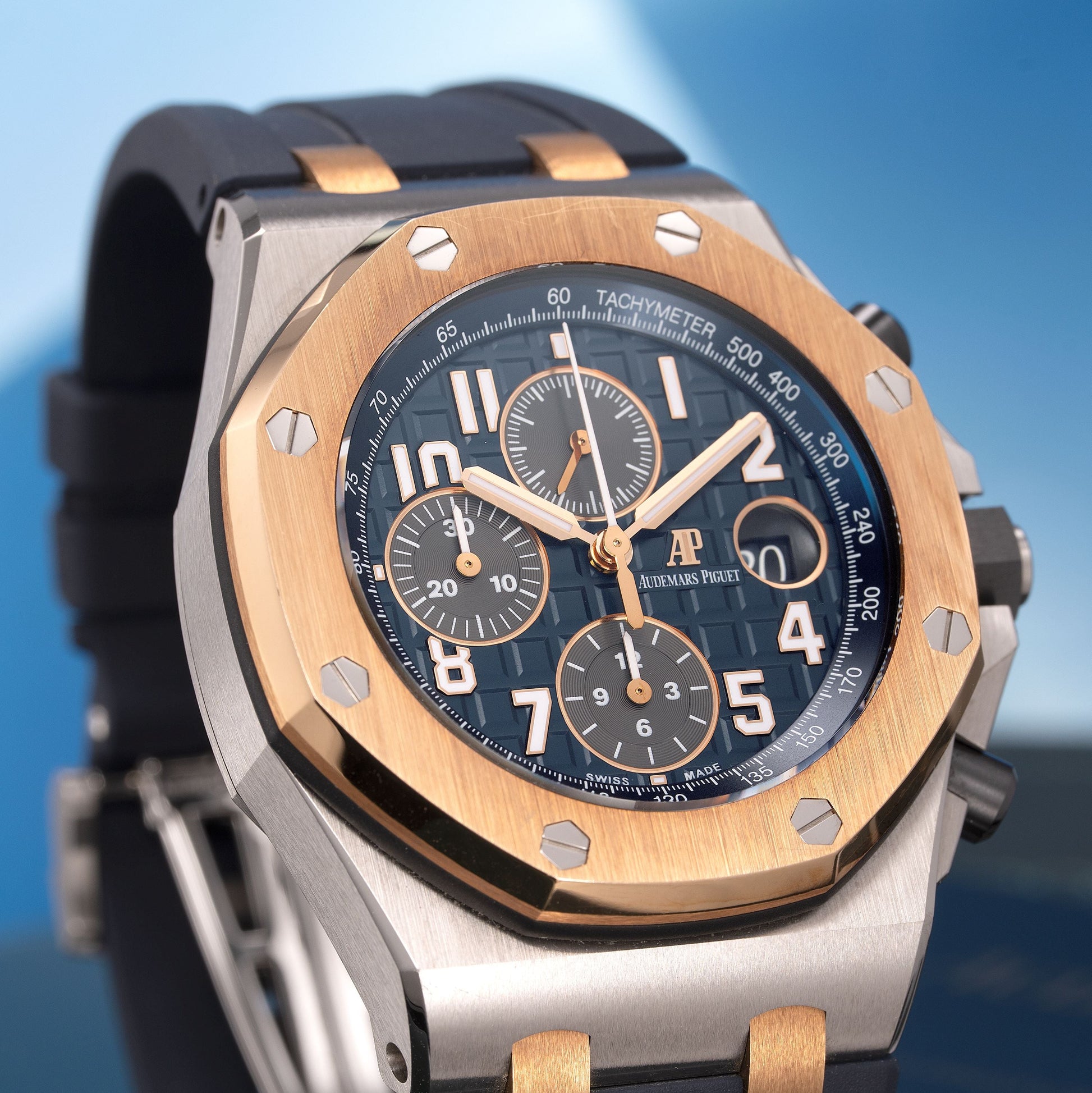Pink Gold and Stainless Steel Audemars Piguet Royal Oak Offshore Selfwinding Chronograph “Bucherer Blue” Ref. 26471SR.OO.D101CR.01.A 42mm