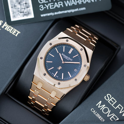 Rose Gold Audemars Piguet Royal Oak with box and papers Ref 15202OR 39mm 