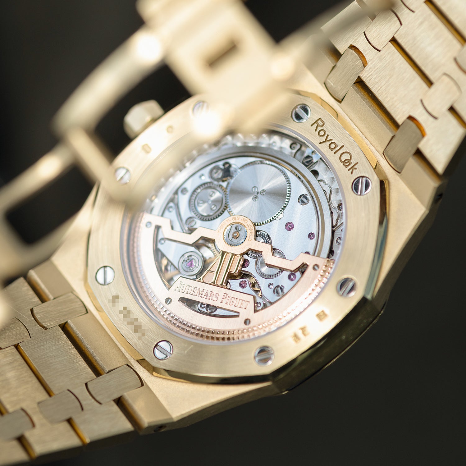 Back of Yellow Gold Audemars Piguet Royal Oak
“Jumbo” Extra-Thin Ref. 15202BA.OO.1240BA.02.A 39mm