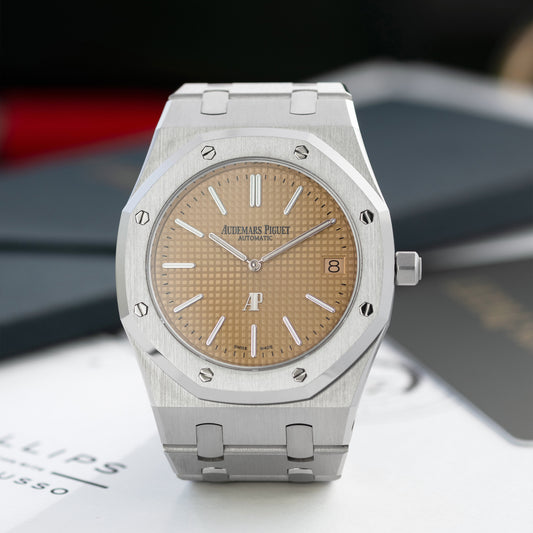 White Gold Audemars Piguet Royal Oak with salmon dial Ref 15202BC 39mm 