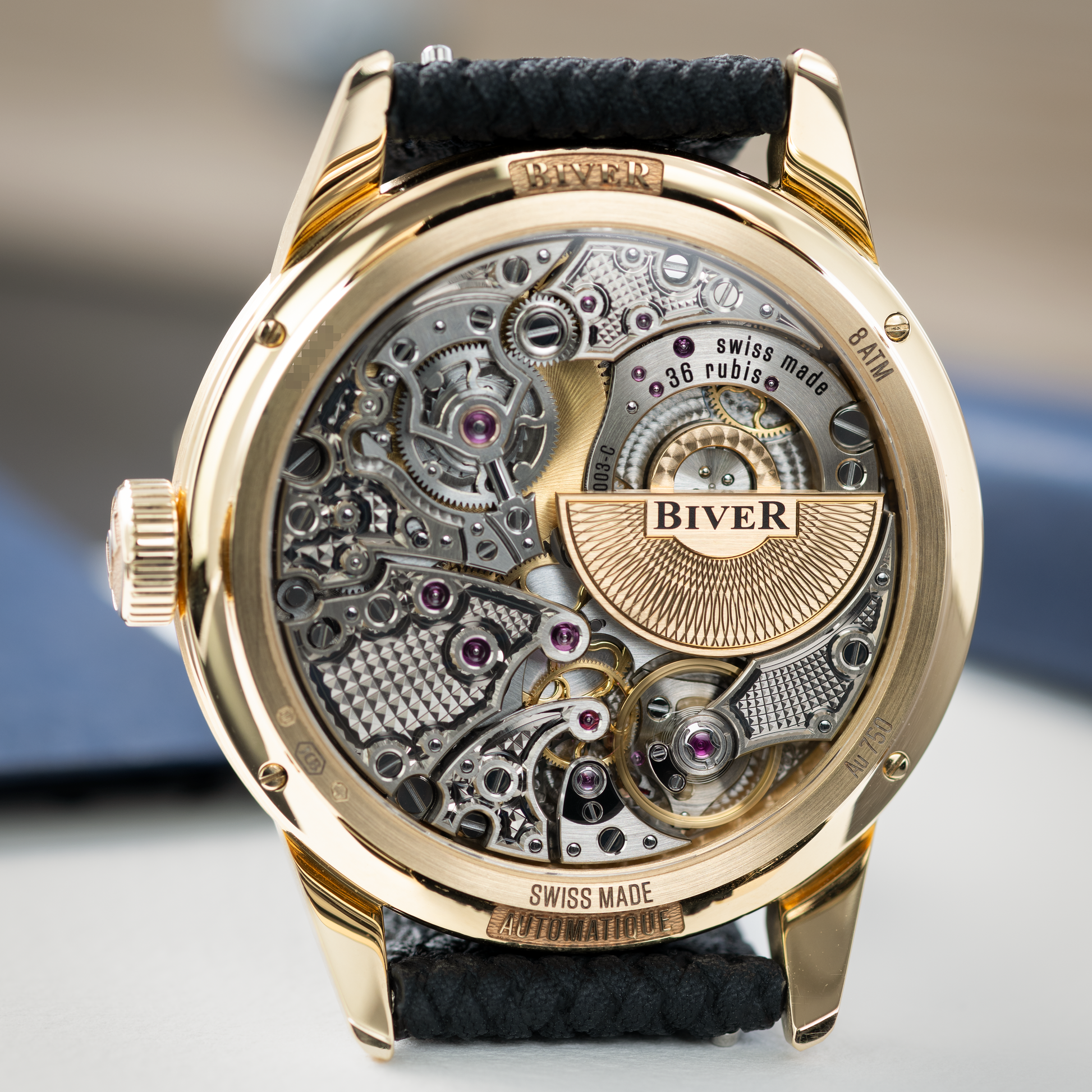 Back of Yellow Gold Biver Automatic Carbon 40mm
