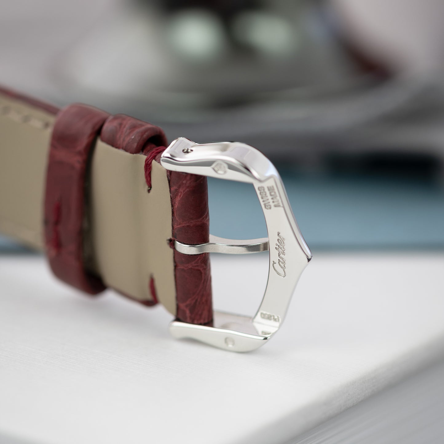 Buckle of Platinum Cartier Tank à Guichets Ref. WGTA0236 37.6mm x 25mm