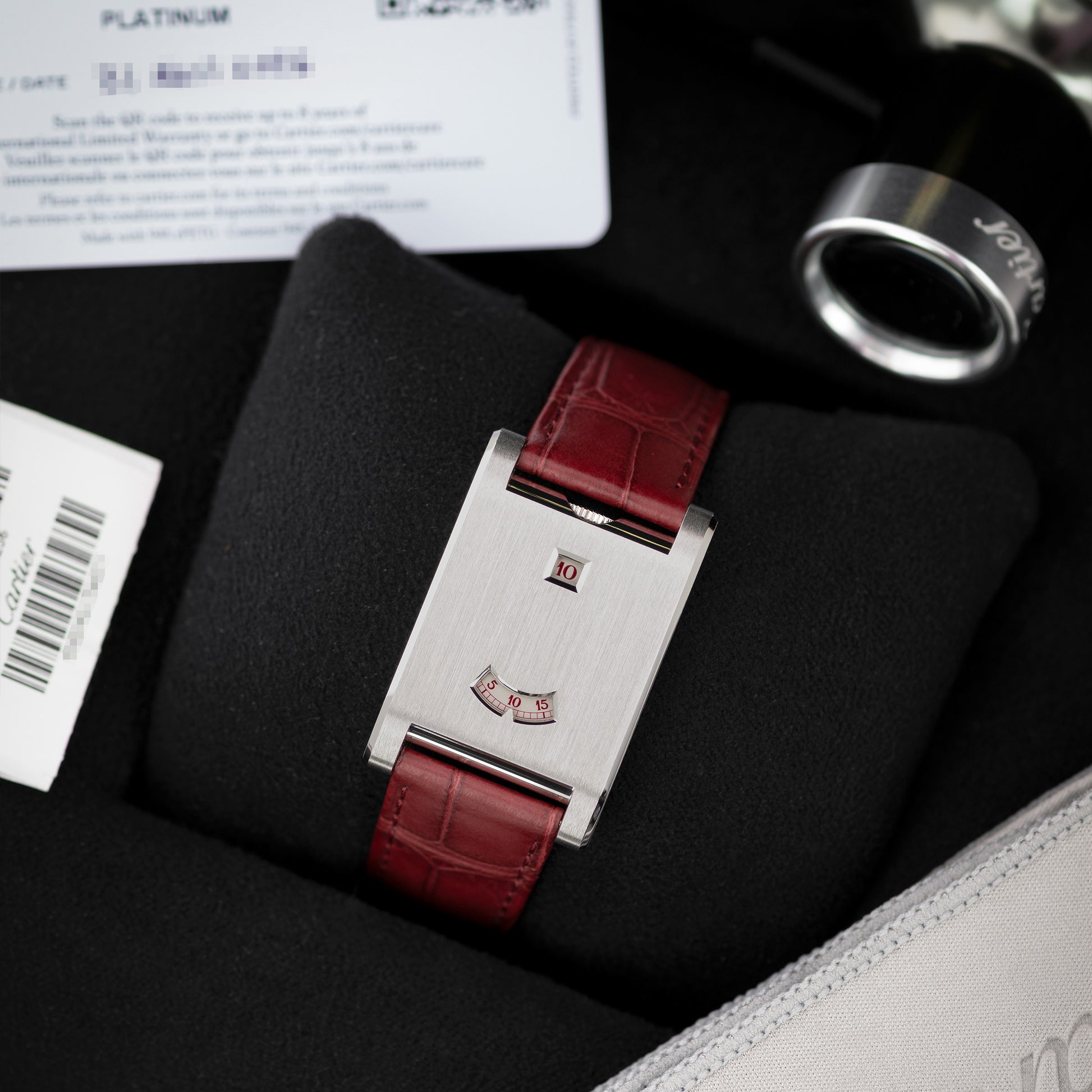 Full Set Platinum Cartier Tank à Guichets Ref. WGTA0236 37.6mm x 25mm