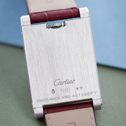 Back of Platinum Cartier Tank à Guichets Ref. WGTA0236 37.6mm x 25mm