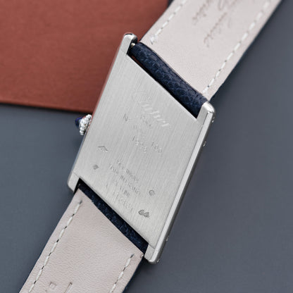 Back of Platinum Cartier Tank Asymétrique Limited Edition of 100 Ref. 2488 23mm x 33mm 