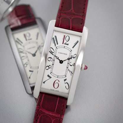 Platinum Cartier Tank Cintrée Montenapoleone Special Edition Ref. WGTA0284 46.3 mm x 23 mm
