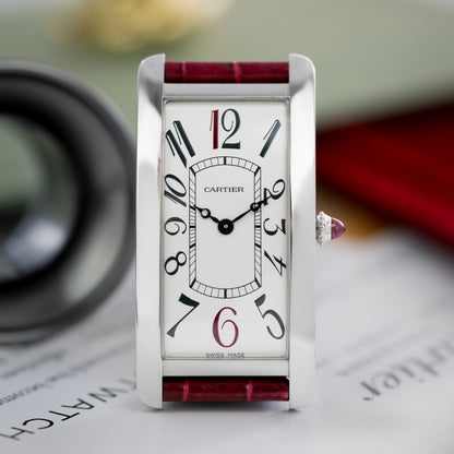 Platinum Cartier Tank Cintrée Montenapoleone Special Edition Ref. WGTA0284 46.3 mm x 23 mm