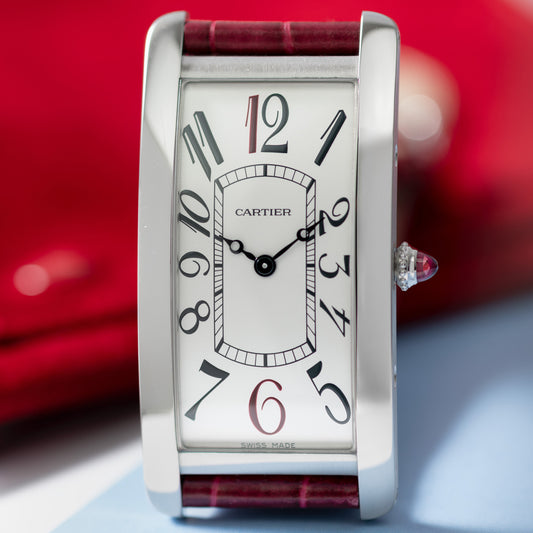 Platinum Cartier Tank Cintrée Montenapoleone Special Edition Ref. WGTA0284 46.3 mm x 23 mm