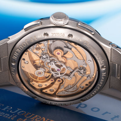Caseback of Platinum F.P.Journe LineSport Chronographe Rattrapante - Ref. CM 44mm