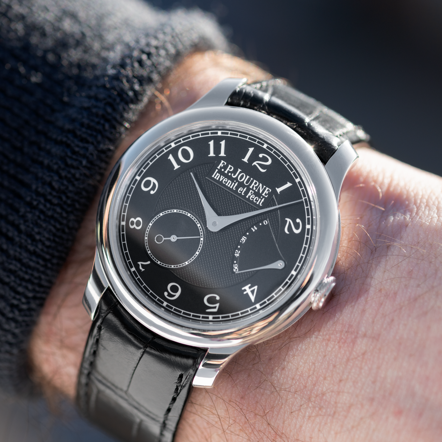 40mm Platinum Chronomètre Souverain Black Label