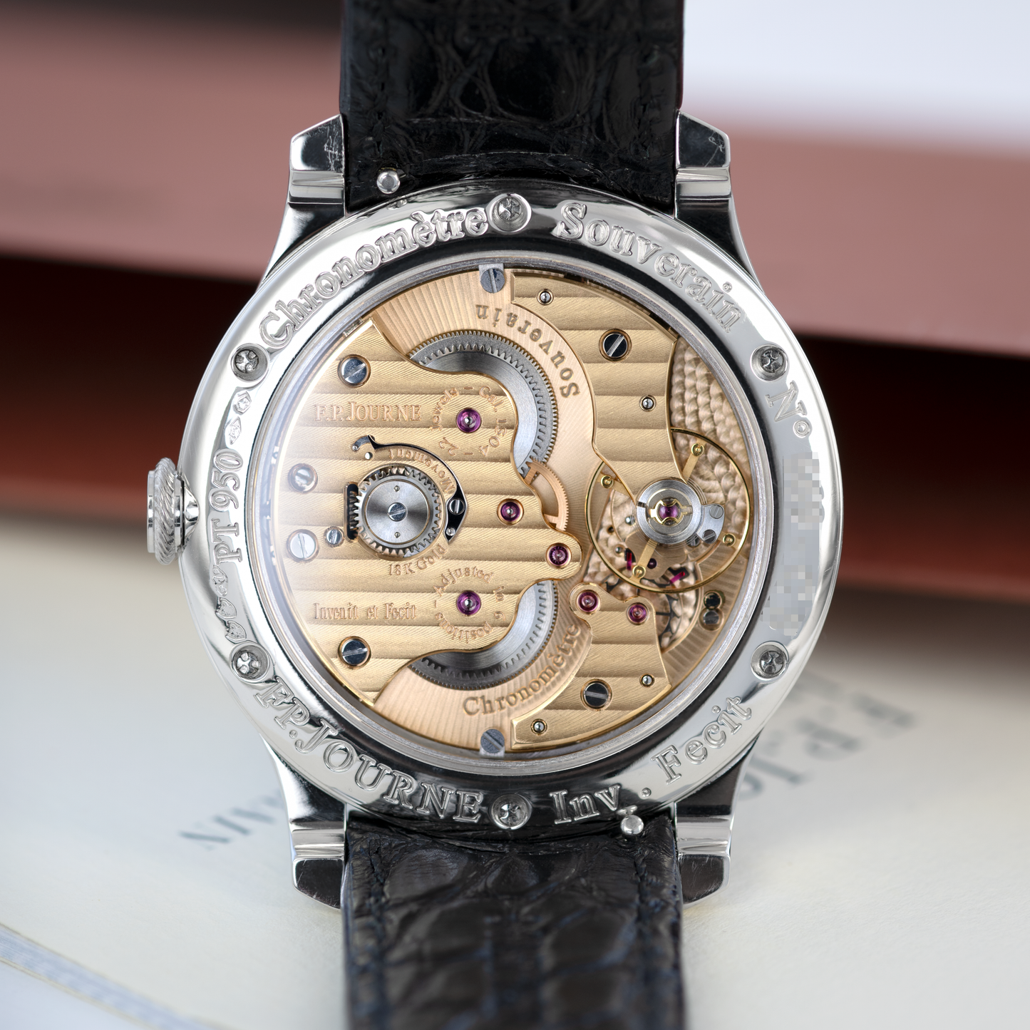 40mm Platinum Chronomètre Souverain Black Label