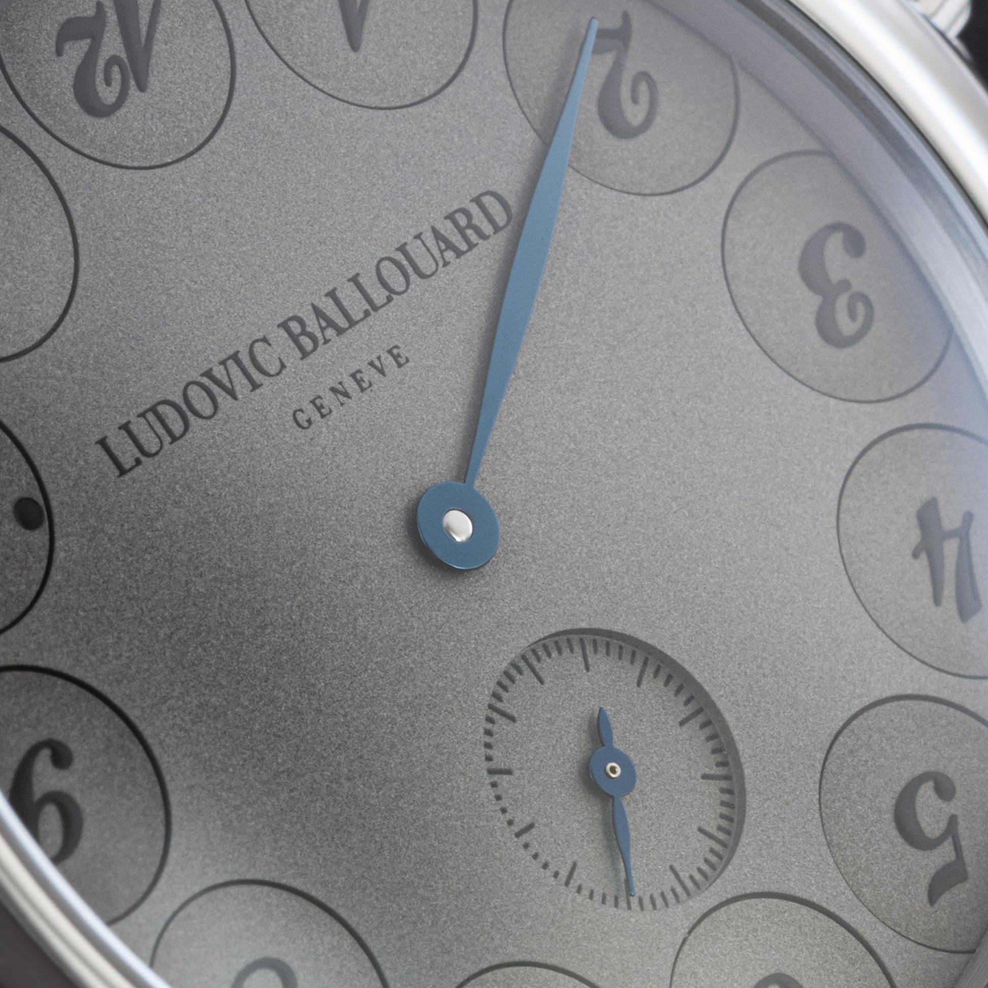 Close-up of Platinum Ludovic Ballouard Upside Down 38.5mm