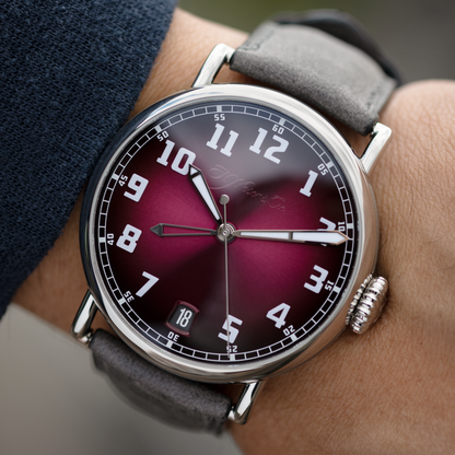 Heritage Dual Time Burgundy fumé dial