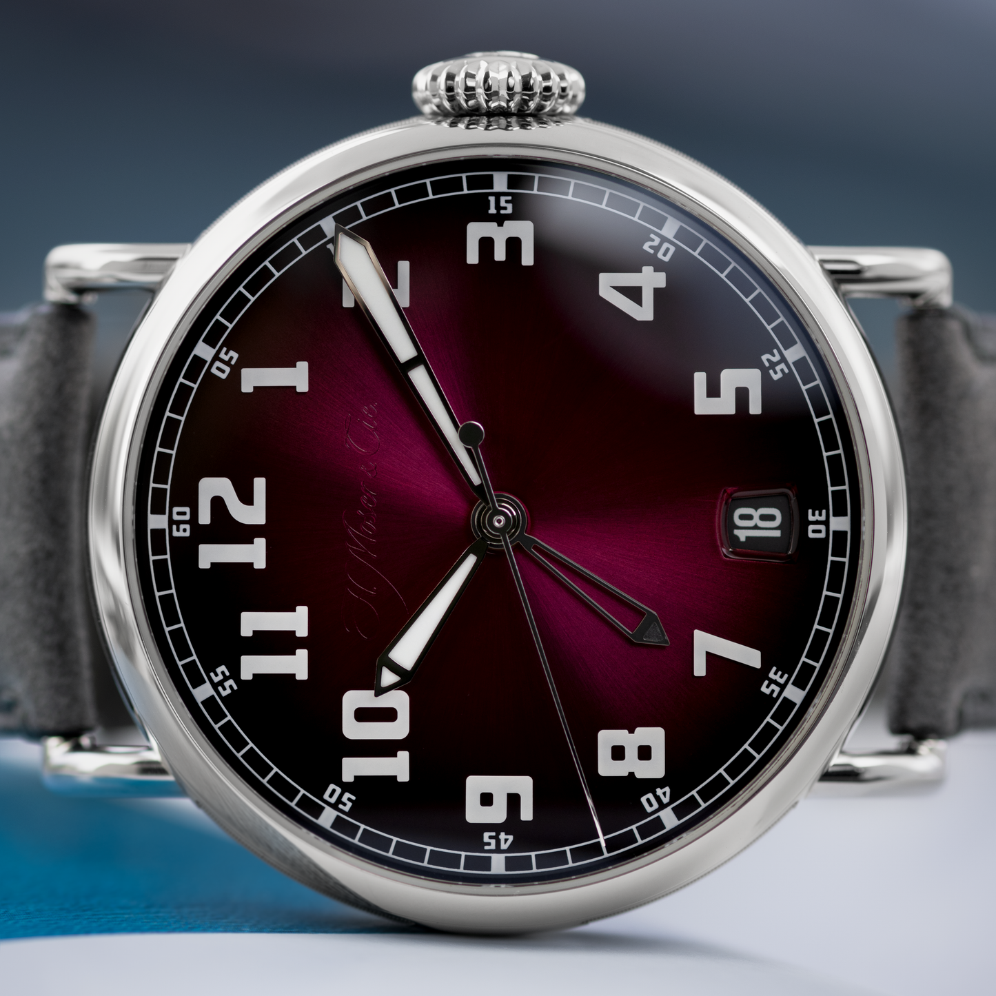 Heritage Dual Time Burgundy fumé dial
