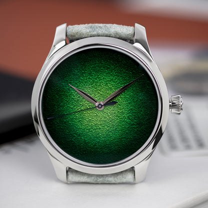 Stainless Steel H. Moser & Cie. Endeavour Centre Seconds Concept Lime Green Ref. 1200-1233 40mm 
