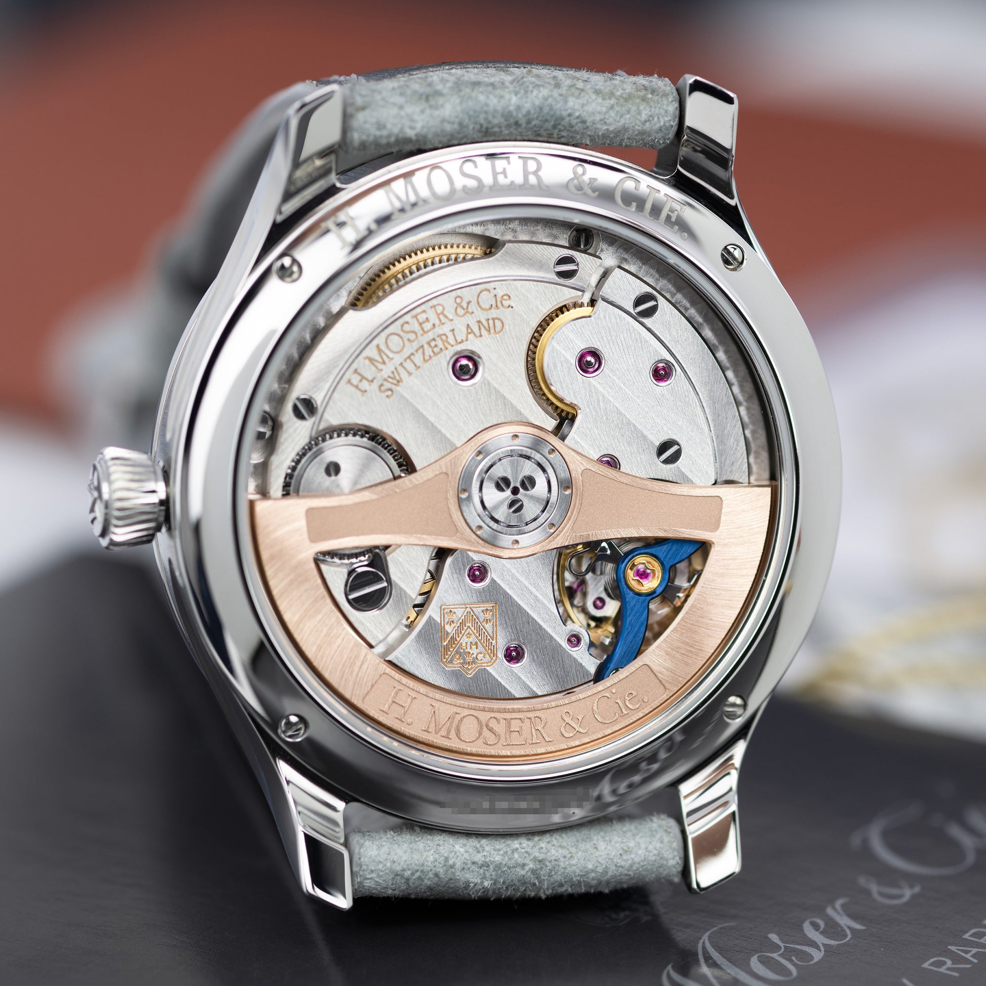 Movement of Stainless Steel H. Moser & Cie. Endeavour Centre Seconds Concept Lime Green Ref. 1200-1233 40mm 
