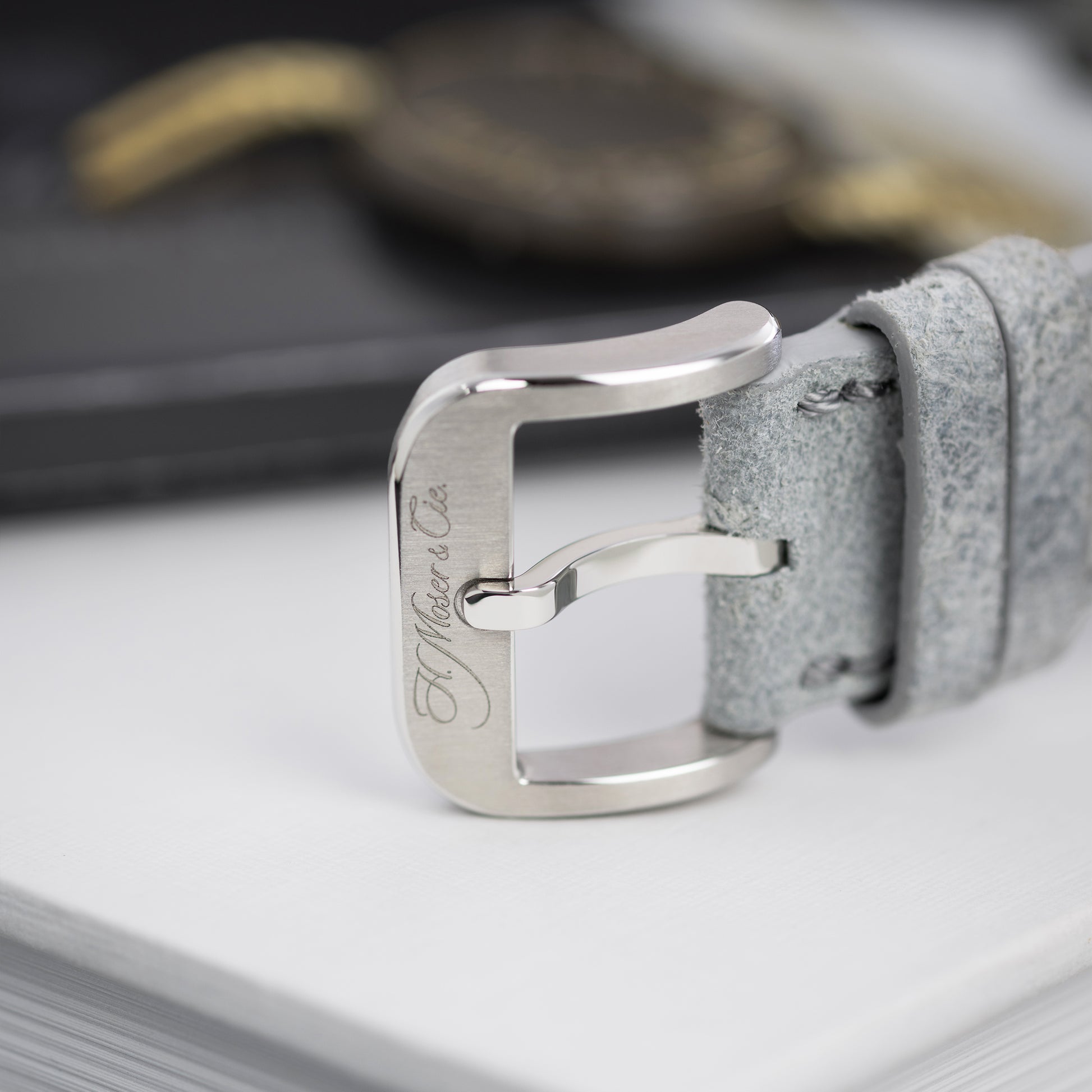 Buckle of Stainless Steel H. Moser & Cie. Endeavour Centre Seconds Concept Lime Green Ref. 1200-1233 40mm 