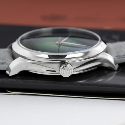 Crown of Stainless Steel H. Moser & Cie. Endeavour Centre Seconds Concept Lime Green Ref. 1200-1233 40mm 