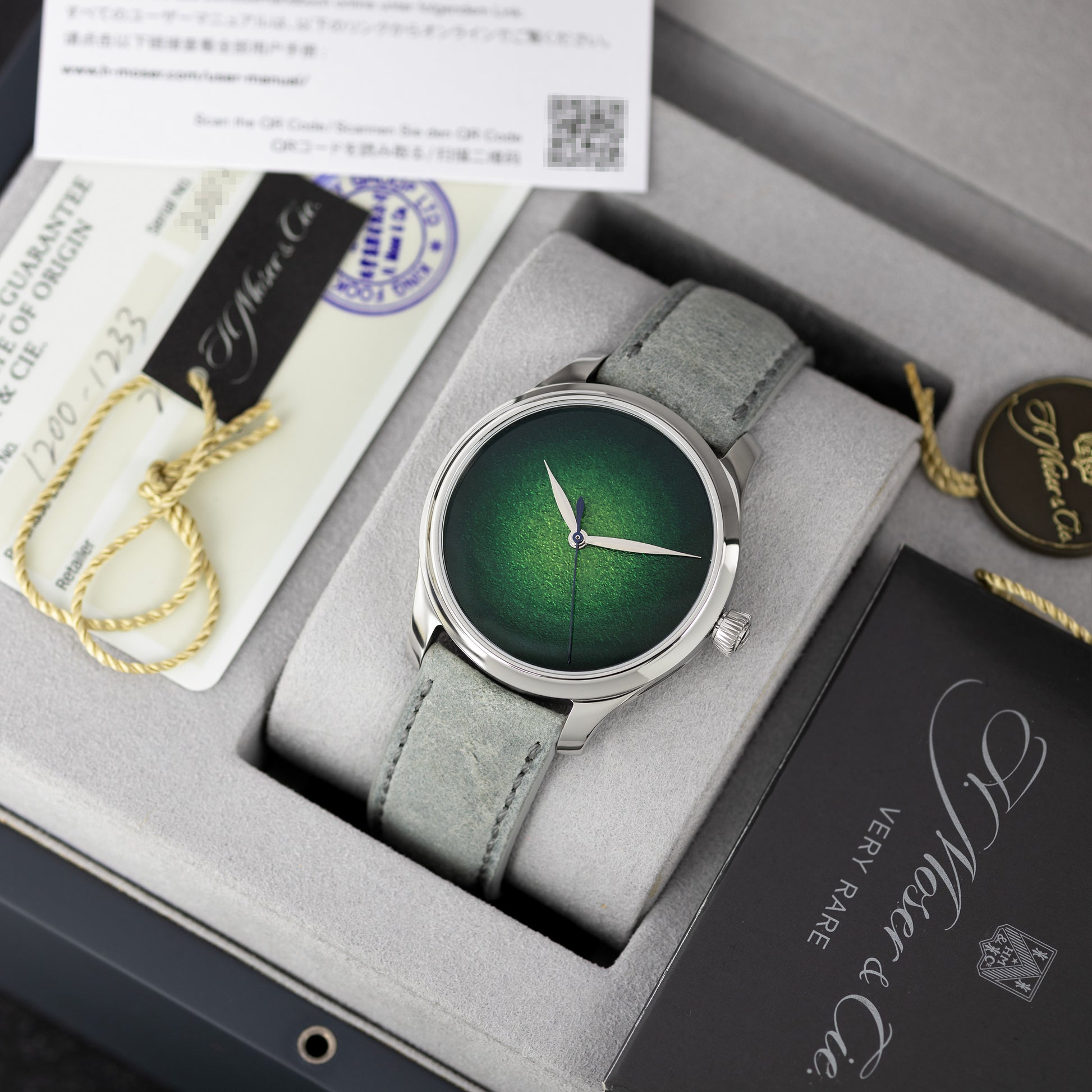 Full Set Stainless Steel H. Moser & Cie. Endeavour Centre Seconds Concept Lime Green Ref. 1200-1233 40mm 