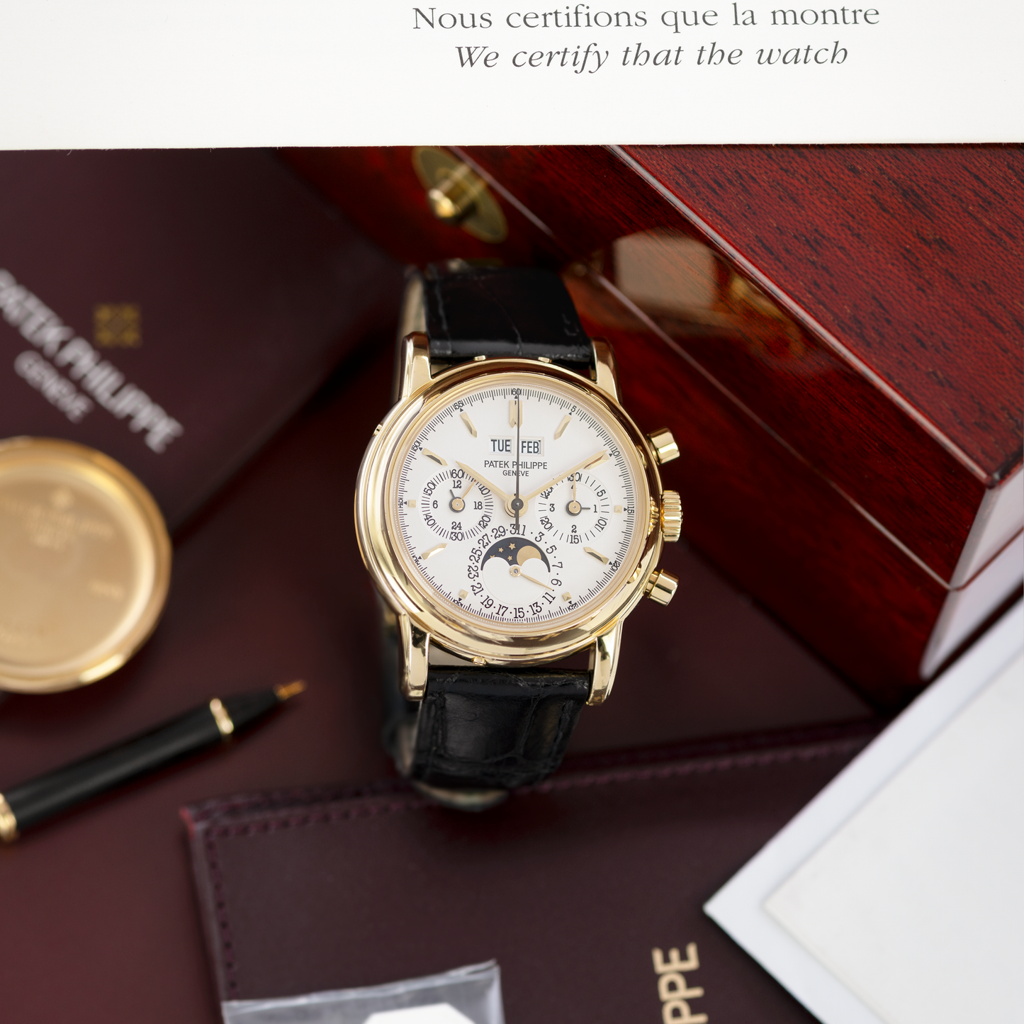Full set Yellow Gold Patek Philippe Perpetual Calendar Chronograph in 'Fourth Series' Ref. 3970EJ-014 36mm