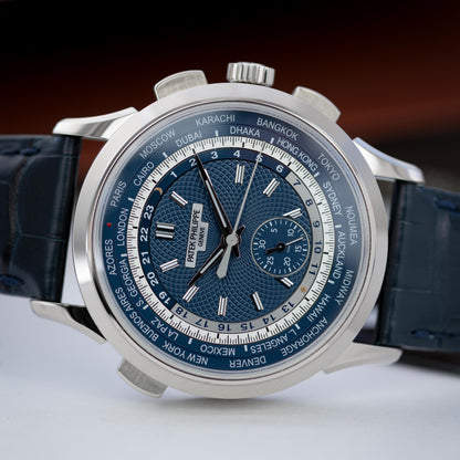 White Gold Patek Philippe World Time Chronograph ref. 5930G 39.5mm