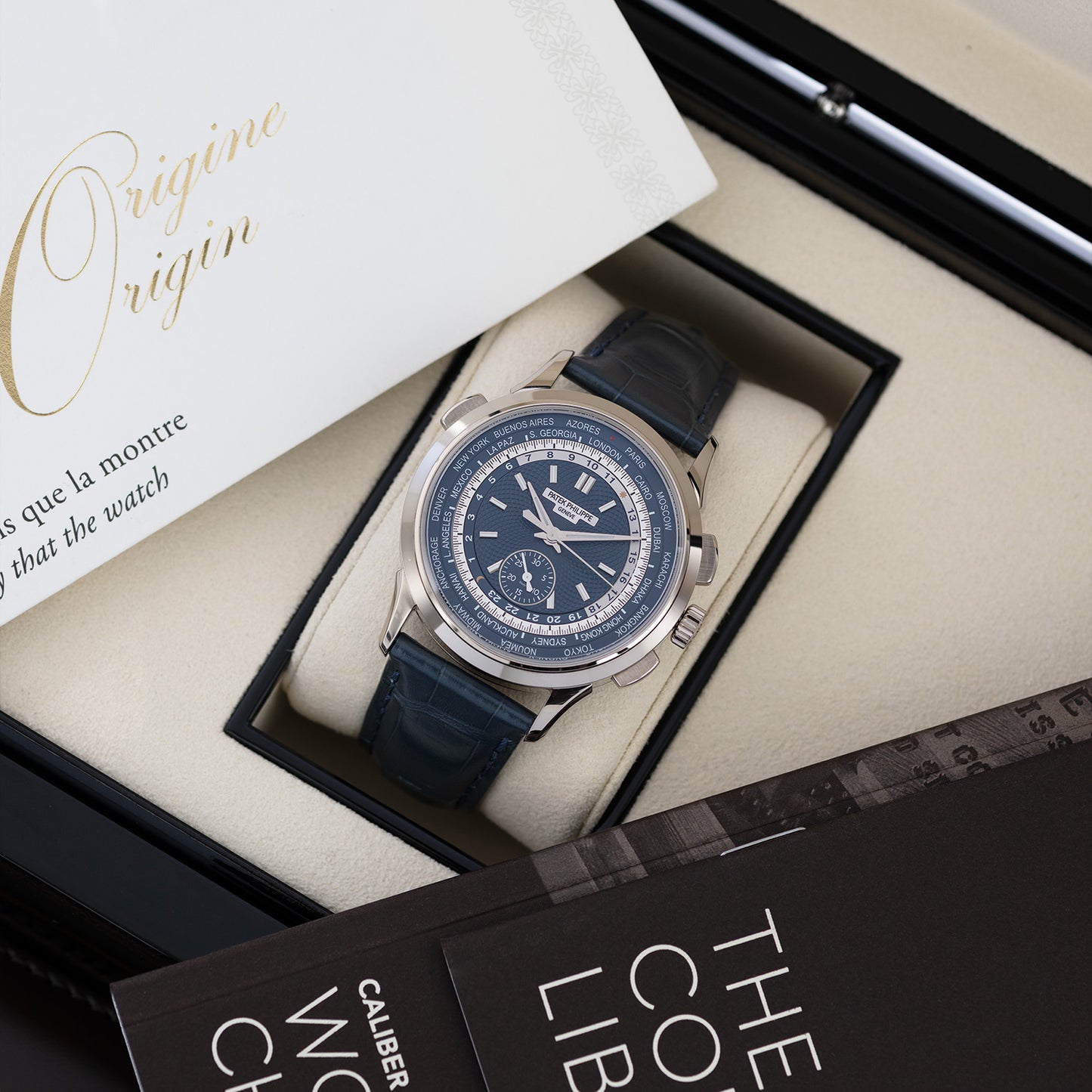 White Gold Patek Philippe World Time Chronograph ref. 5930G Box and Papers 39.5mm
