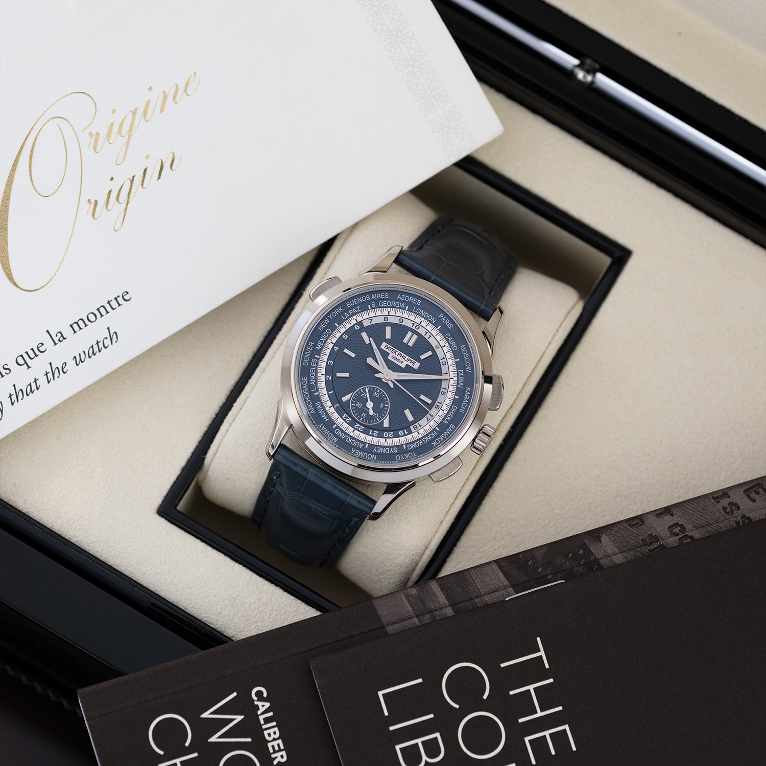 White Gold Patek Philippe World Time Chronograph ref. 5930G Box and Papers 39.5mm