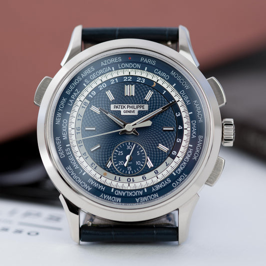 White Gold Patek Philippe World Time Chronograph ref. 5930G 39.5mm