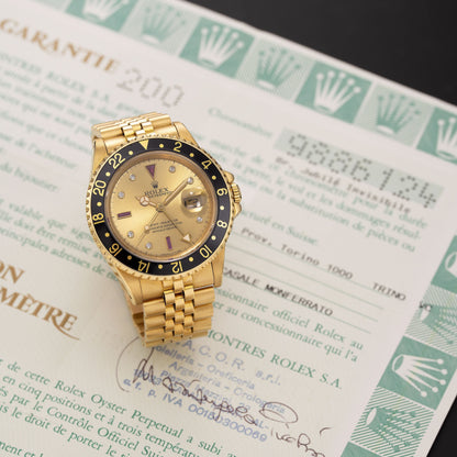 Original Paper of 18K Yellow Gold Rolex GMT-Master Ref. 16758 40mm