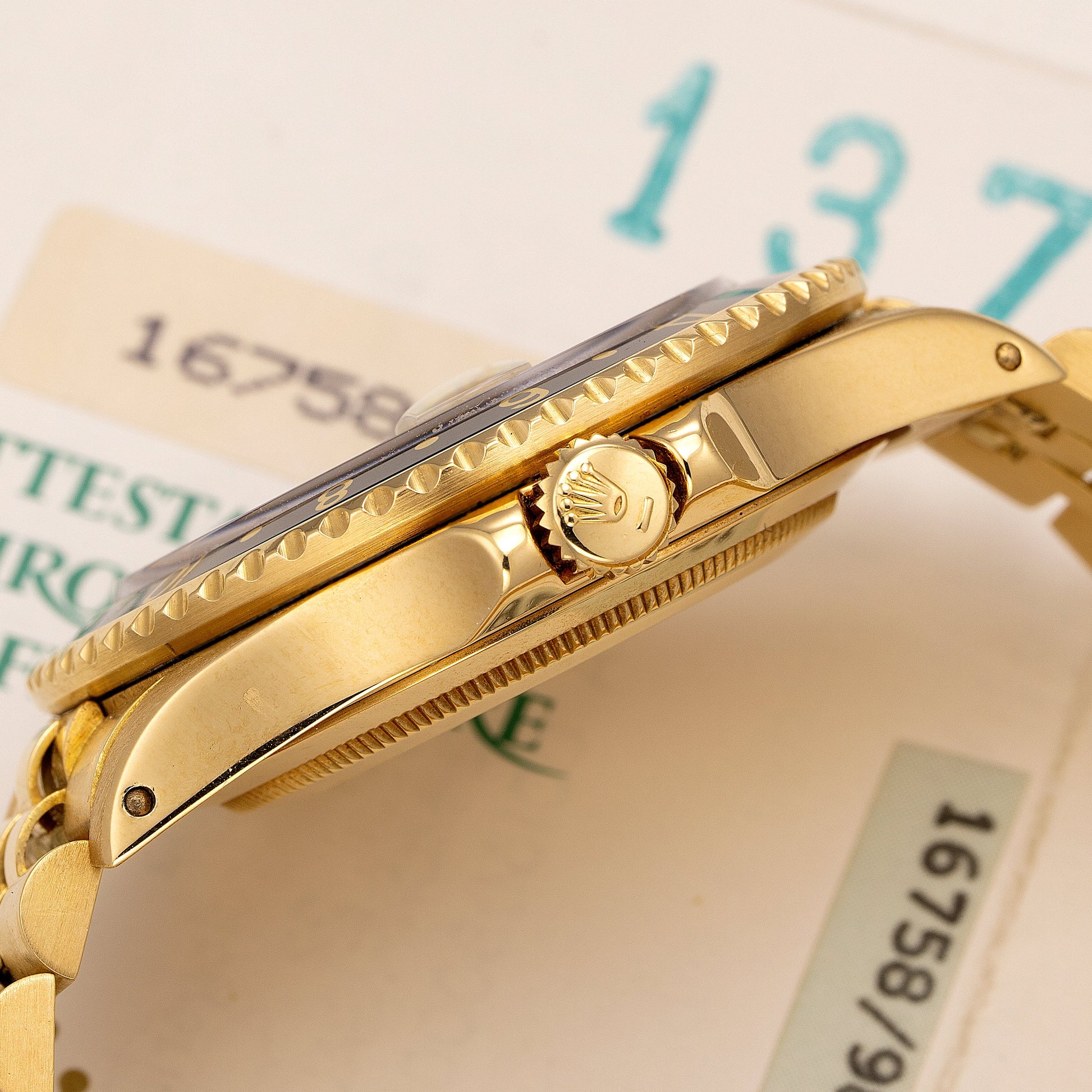 Crown of 18K Yellow Gold Rolex GMT-Master Ref. 16758 40mm