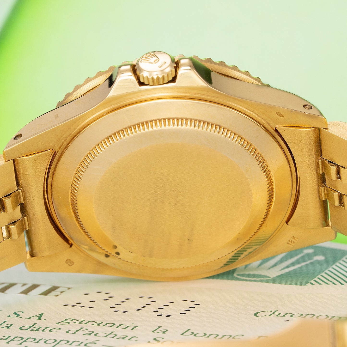 Case Back of 18K Yellow Gold Rolex GMT-Master Ref. 16758 40mm