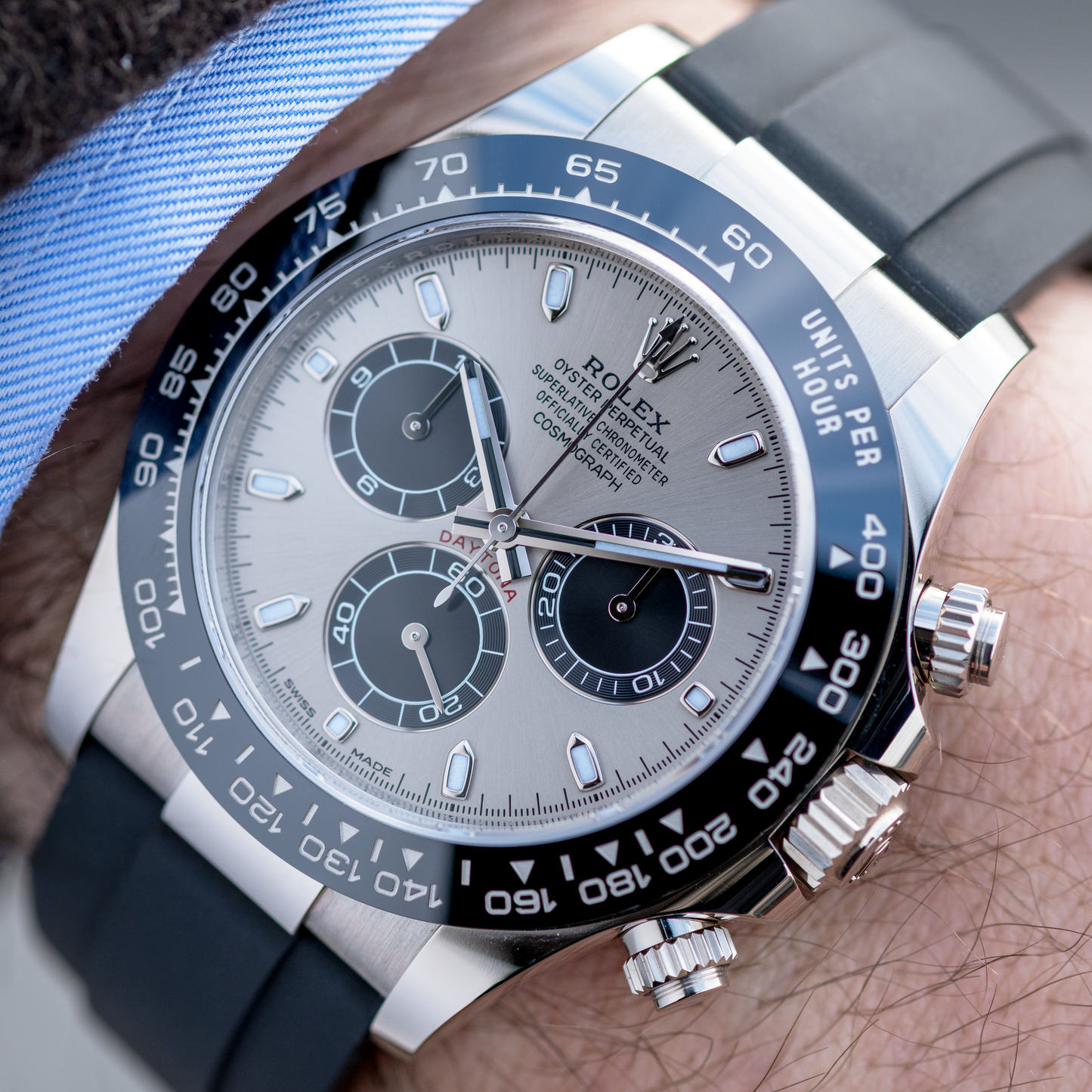 White Gold Daytona 'Ghost' Dial on Oysterflex