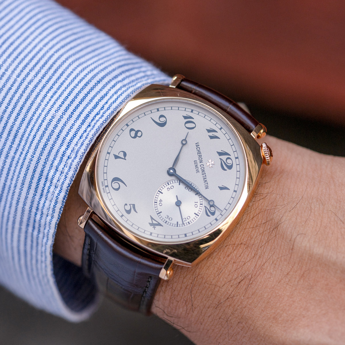 Wristshot of Rose Gold Vacheron Constantin Historiques American 1921 Ref. X82R1316 82035/000R-9359 40mm