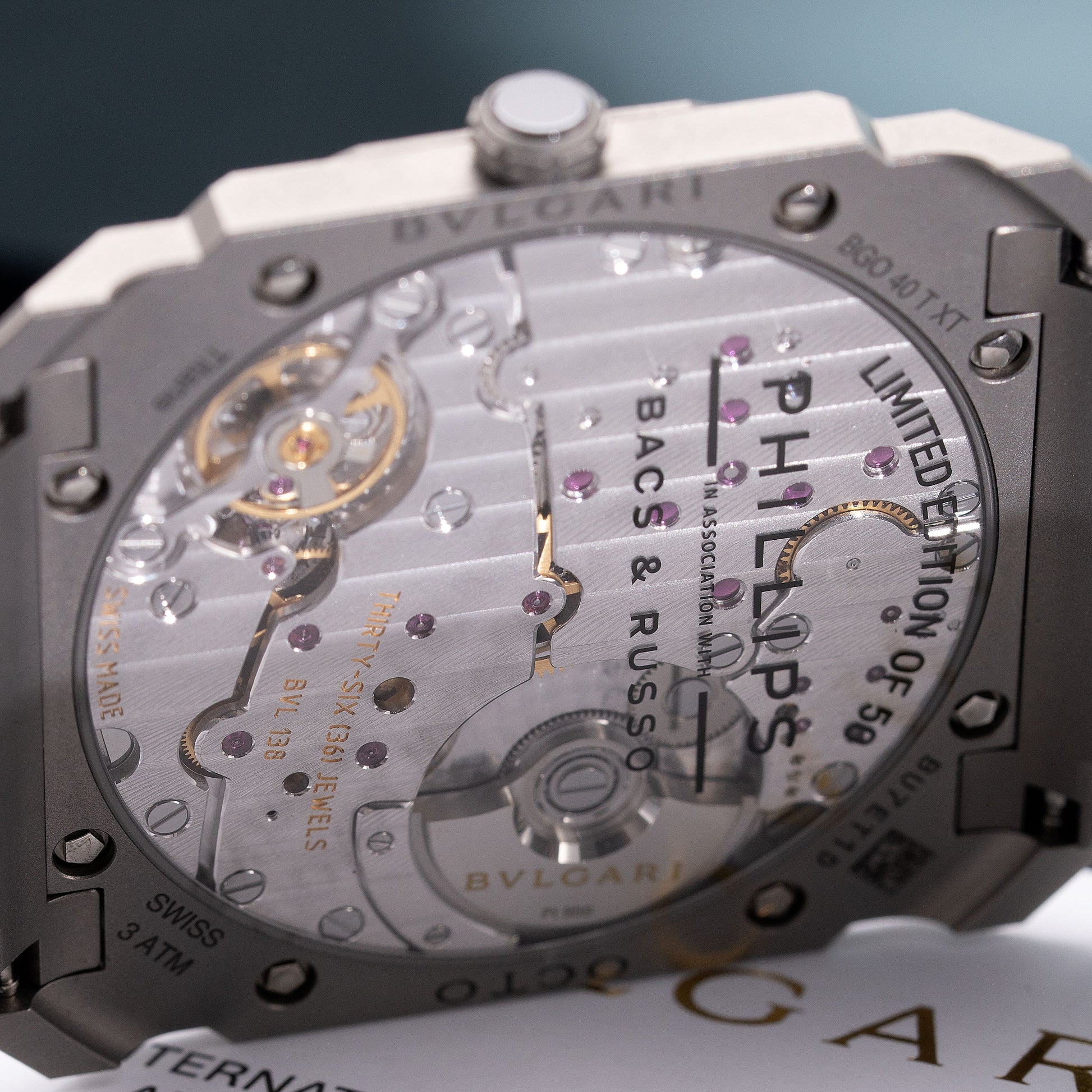 Back of Titanium Phillips in Association with Bacs & Russo Octo Finissimo Special Edition Ref. 103709 40mm
