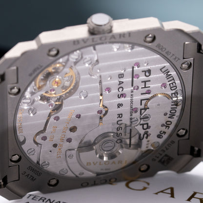 Back of Titanium Phillips in Association with Bacs & Russo Octo Finissimo Special Edition Ref. 103709 40mm