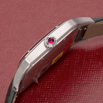 Crown of Limited Edition Pt 950 Platinum Cartier Santos-Dumont Extra-Large Copper Dial 46.6 mm Ref. WGSA0113